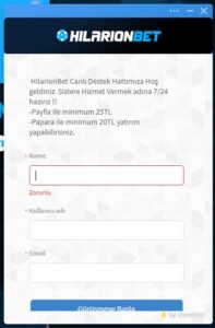 Hilarionbet canlı destek