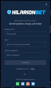 Hilarionbet kayıt